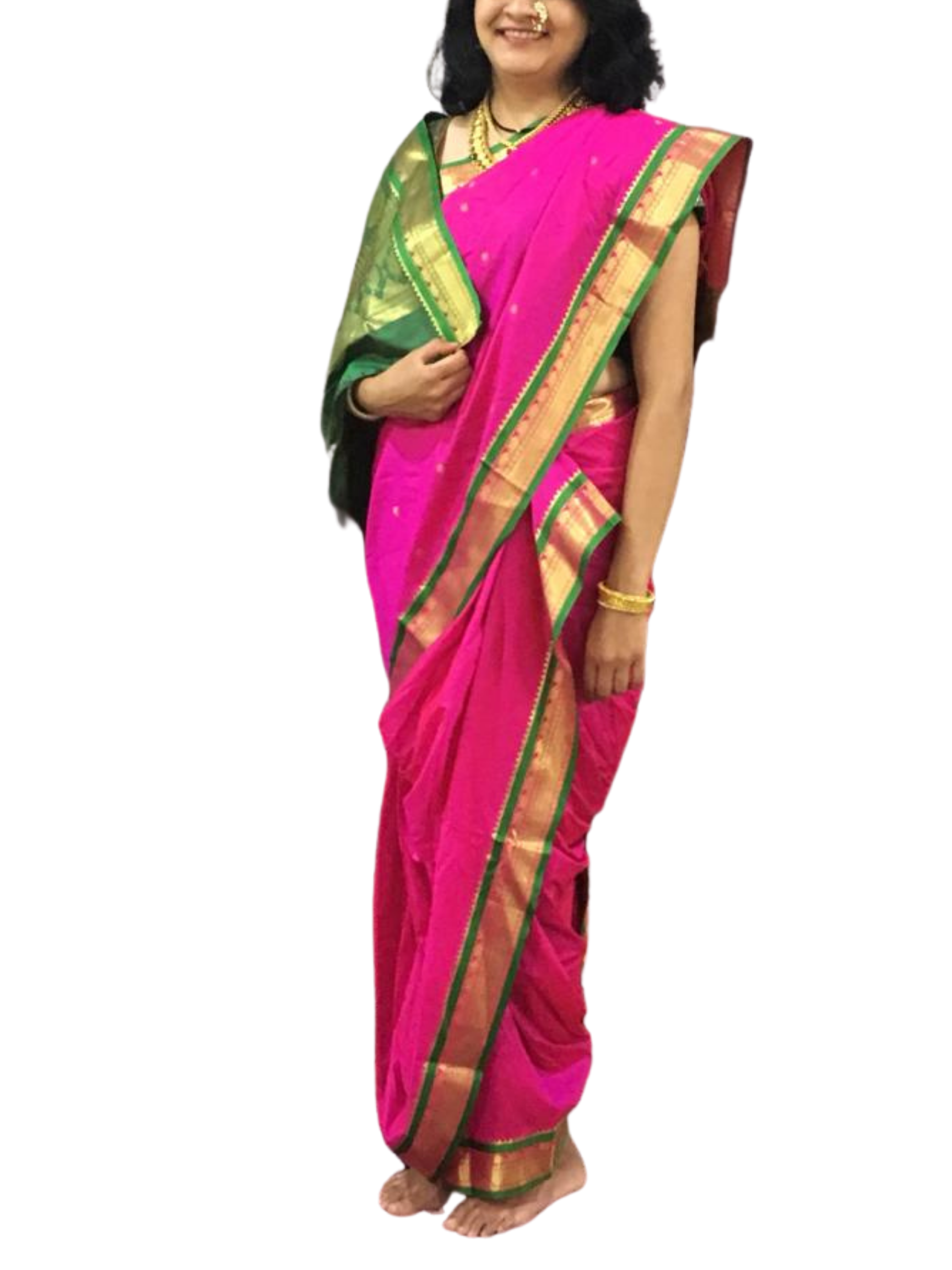 Party Wear Belgaob Silk Nauvari Sarees, 6 m (with blouse piece) at Rs  1100/piece in Nashik