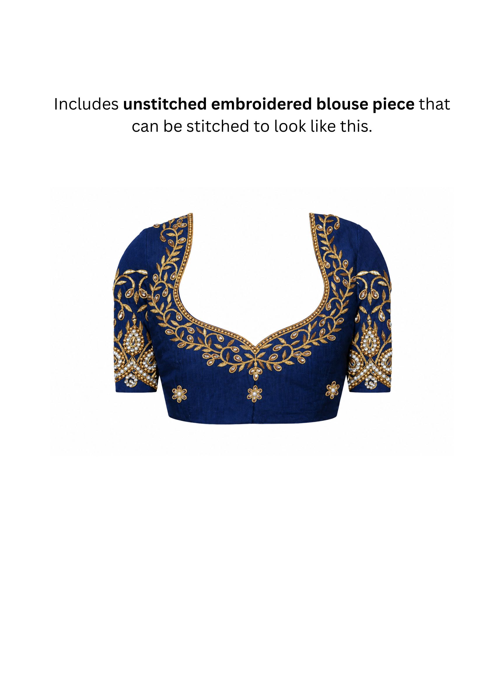 orange, blue saree blouse