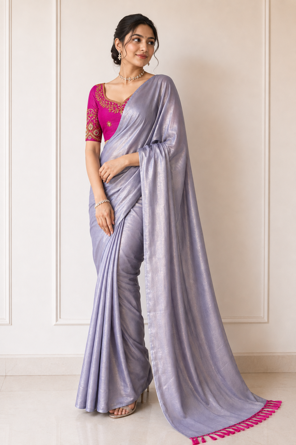 gray saree