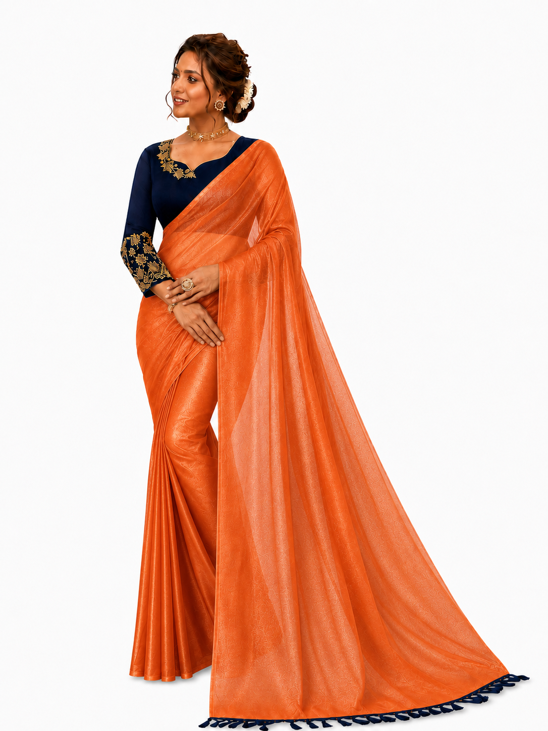 orange saree