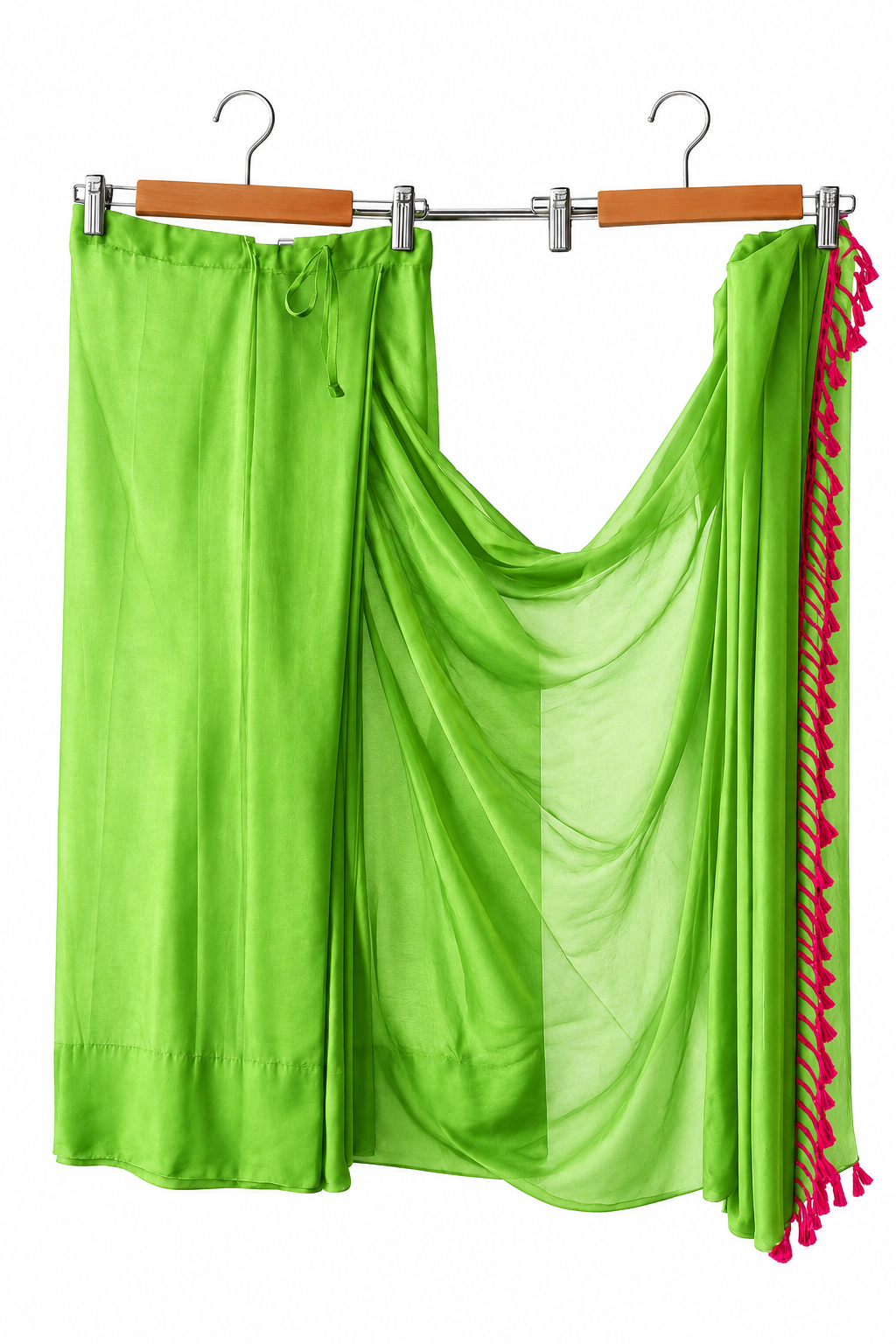 parrot green saree